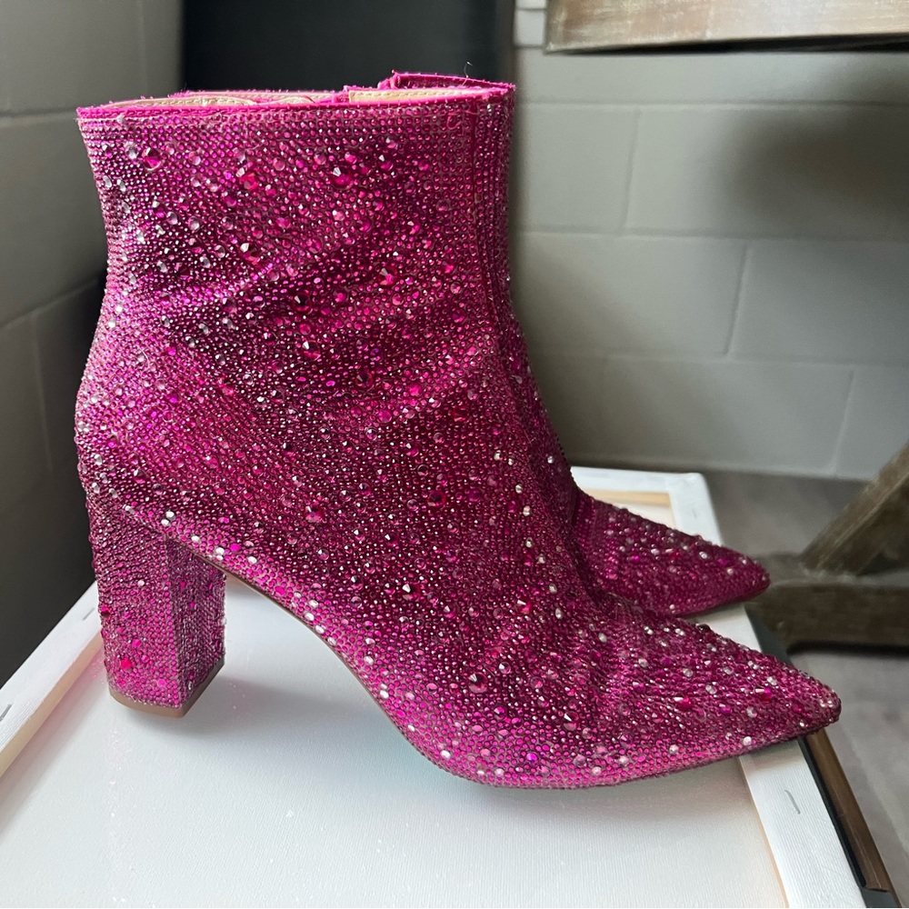 Worn once — Size 11 Betsey Johnson sequin booties!
